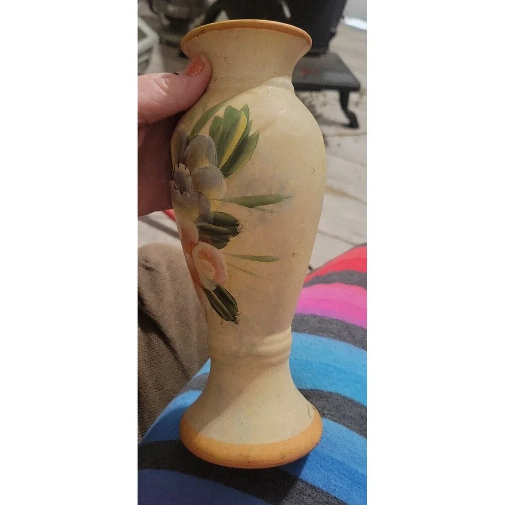 Vintage Floral Painted Vase